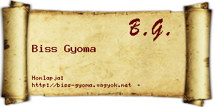 Biss Gyoma névjegykártya
